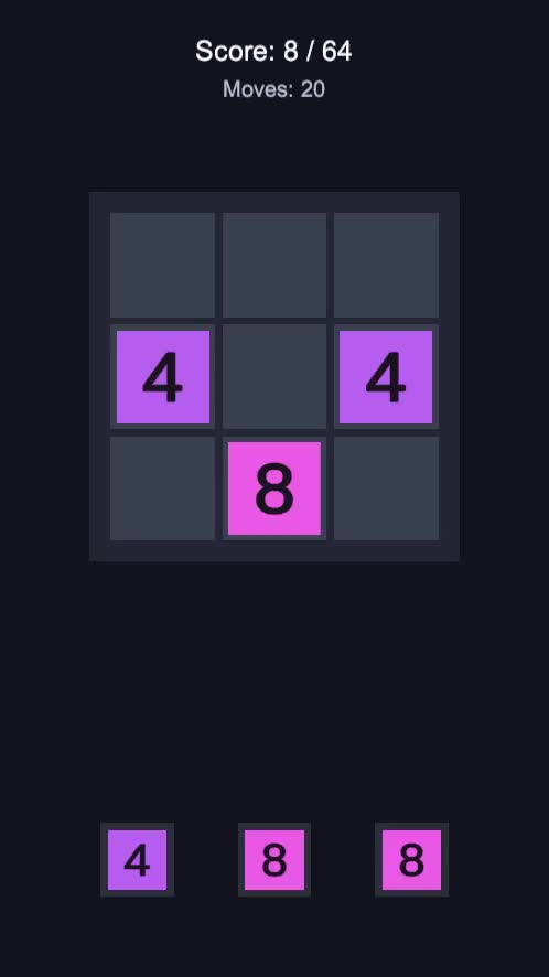 Gameplay preview of the 2D Merge Puzzle project